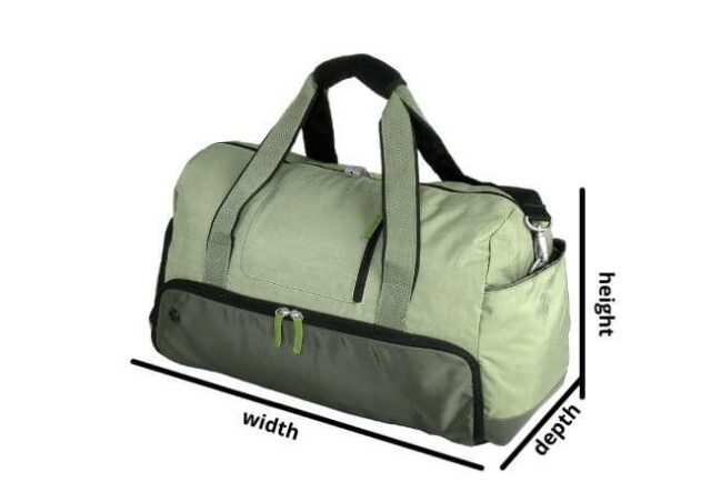 travel duffel bag dimensions