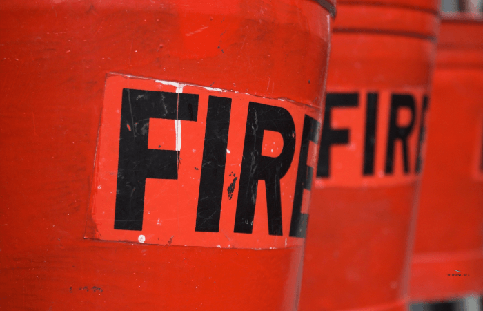 Bucket fire fighting you need on a boat