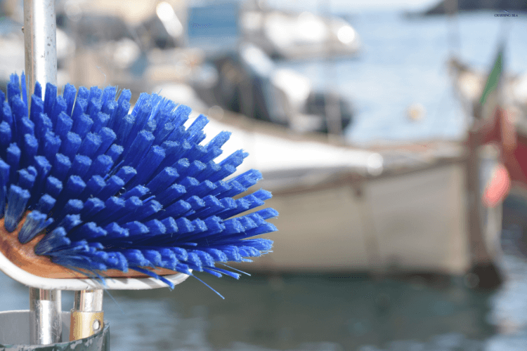 Wash the cabin floor to stay cool on a boat