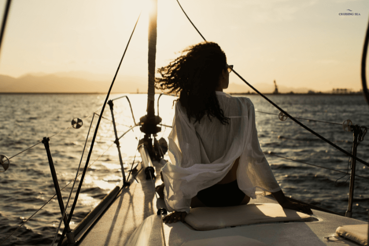 Wear wet clothes to stay cool on a boat