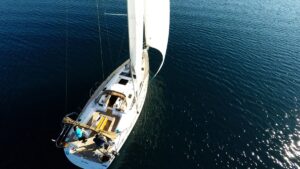 monohull in rough seas