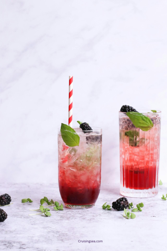 Berry Basil Smash non alcohol boat drink