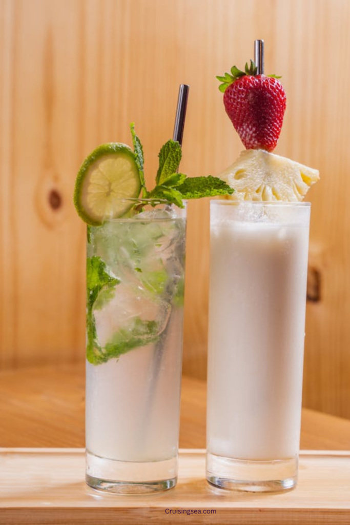 Coconut Lime Mojito Mocktail non alcohol boat drink