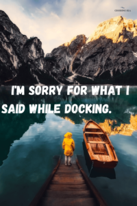 I'm sorry for what I said while docking.