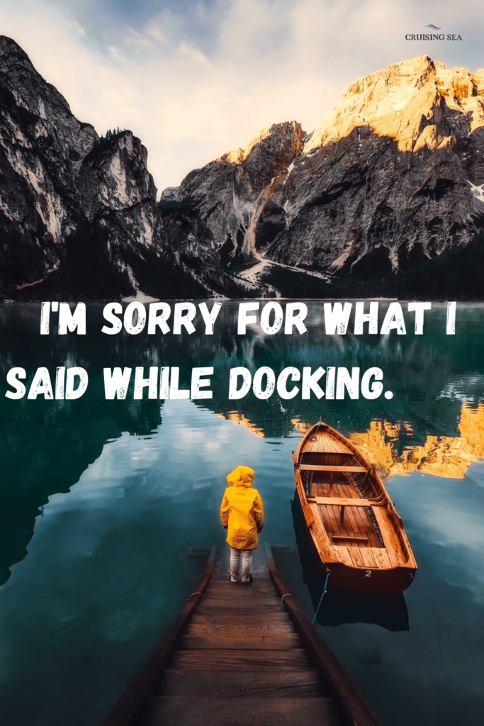 I'm sorry for what I said while docking. 