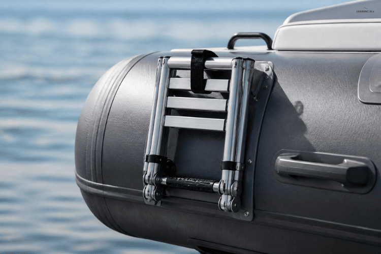 Telescoping ladder for inflatable boats